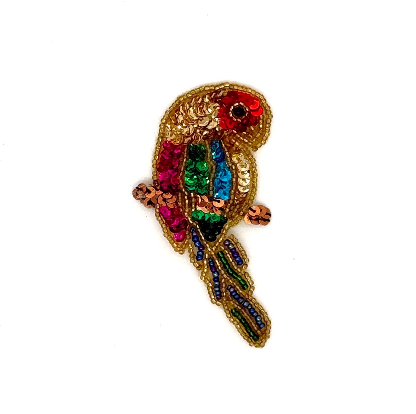 Parrot Pair - Multicolored Sequins/Beads 3.5" x 1.5"