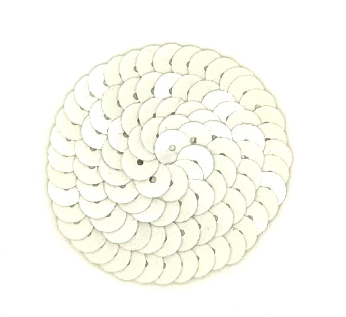 Dot Appliqué - Off White Sequins 1.75"