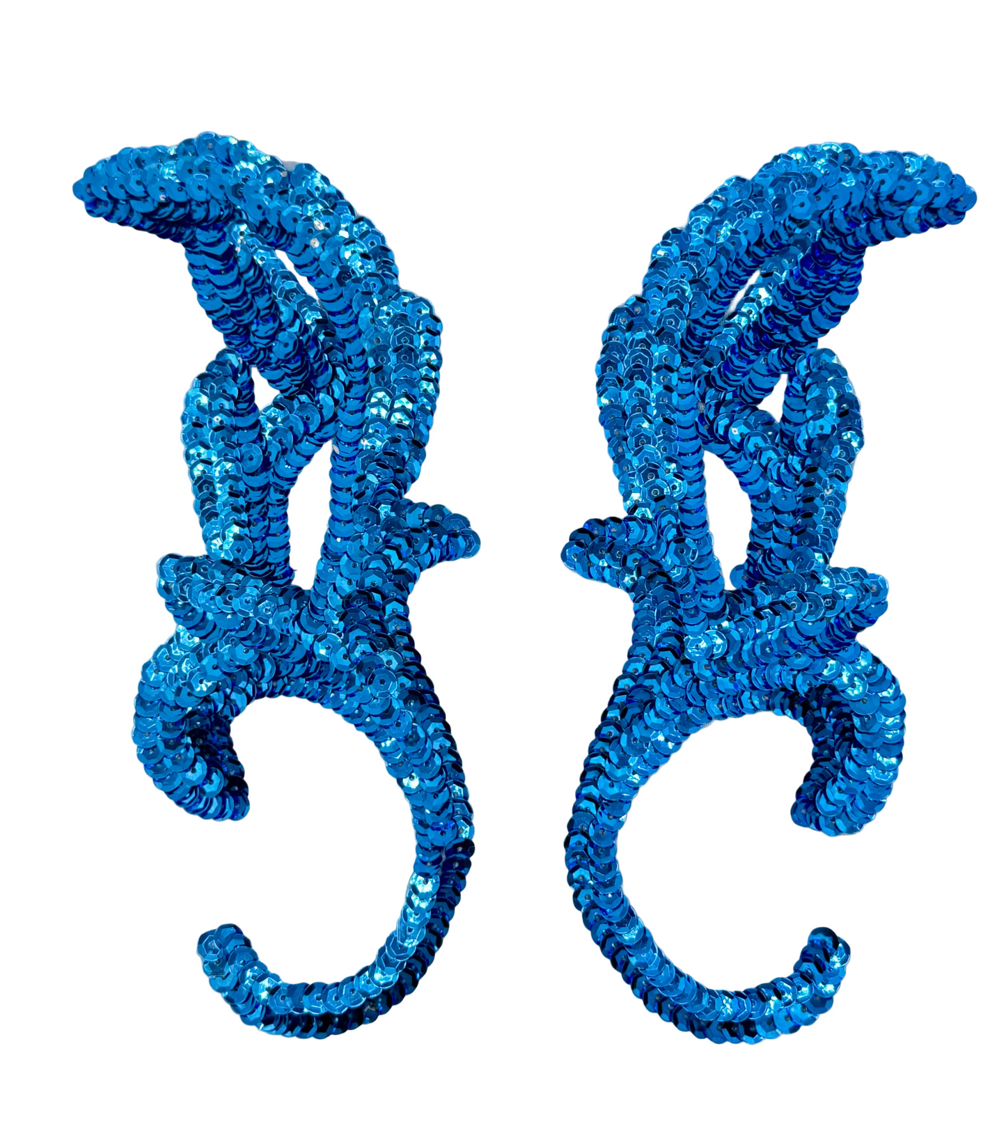 Par de hojas - Lentejuelas azul real 8.25” x 3.5”