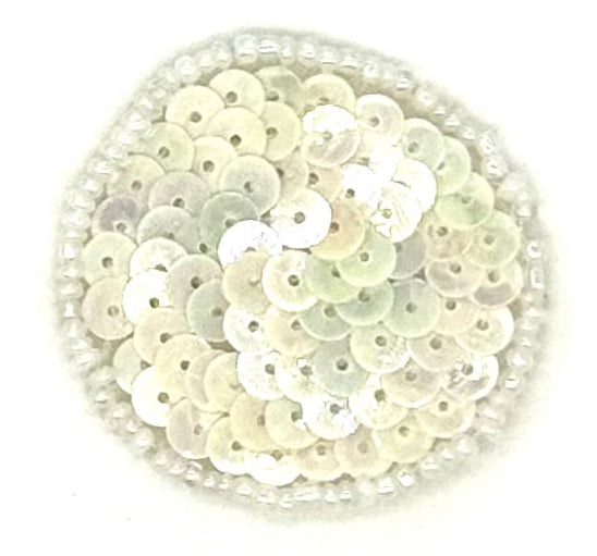 Punto con lentejuelas y cuentas iridiscentes de 3,8 cm