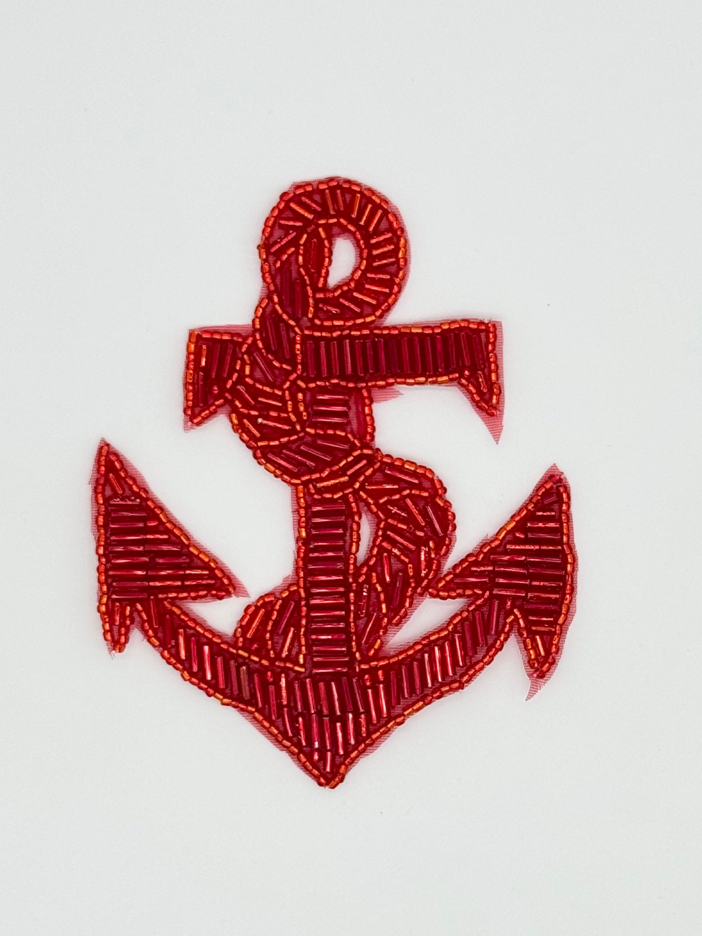 Anchor and Rope with All Red Beads 4.5" x 3.5"