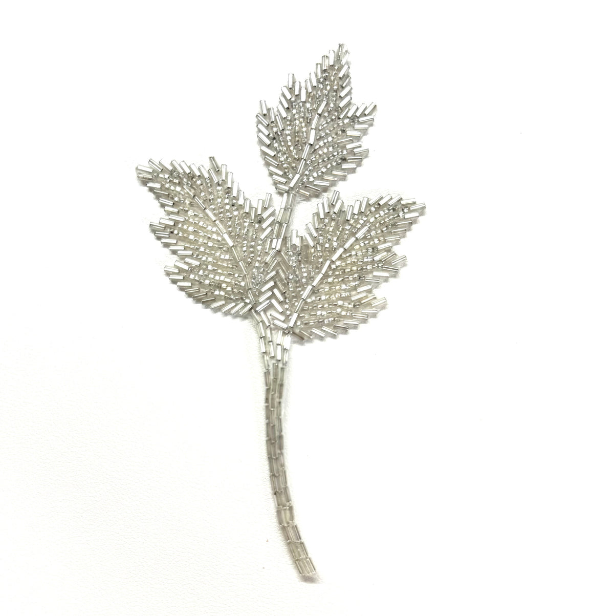 Silver Bead Leaf Appliqué – 6.25" x 3.5"