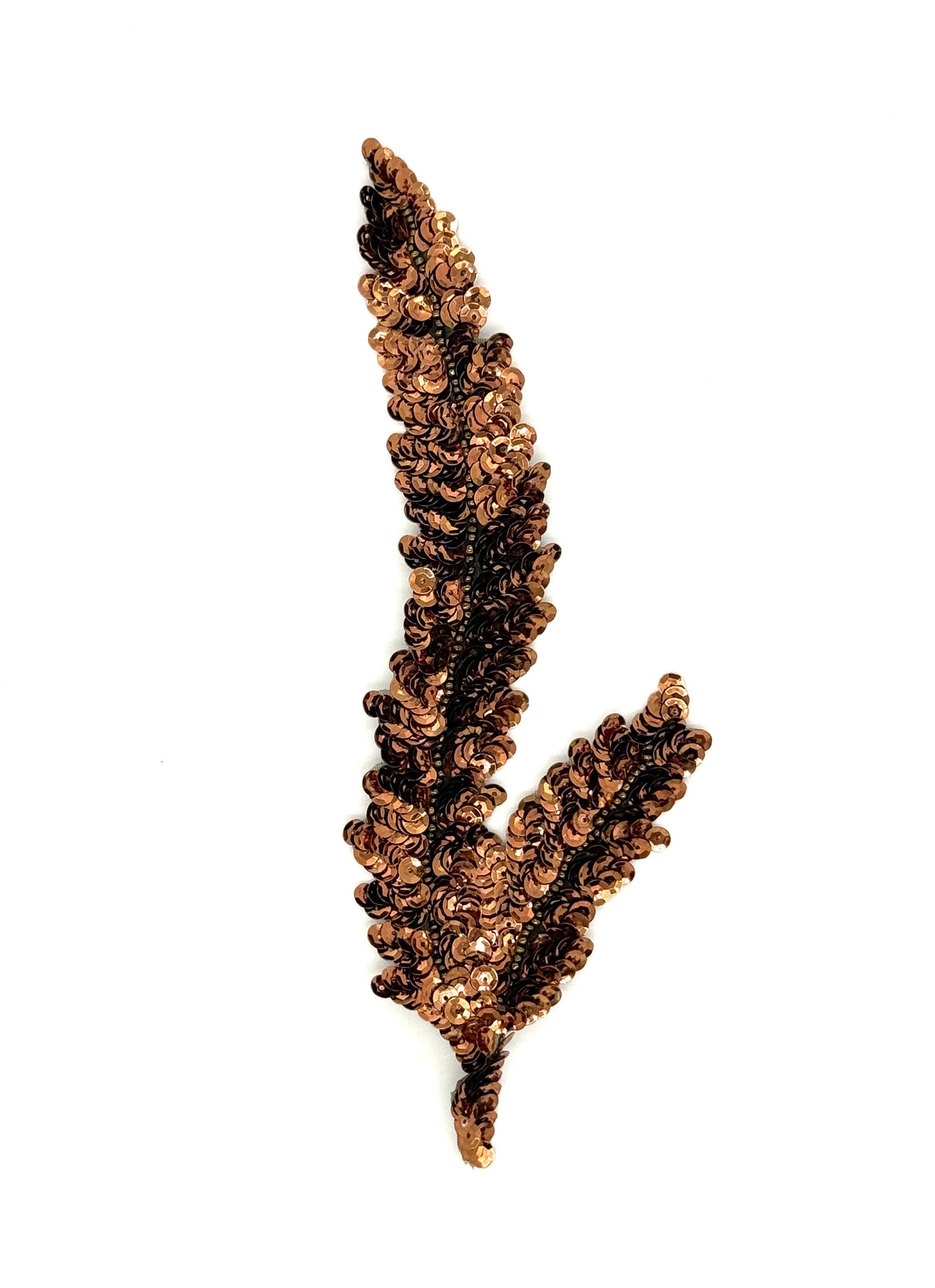 Par de Hojas de Alga Marina - Lentejuelas Bronce - Cuentas 7.5" x 3"