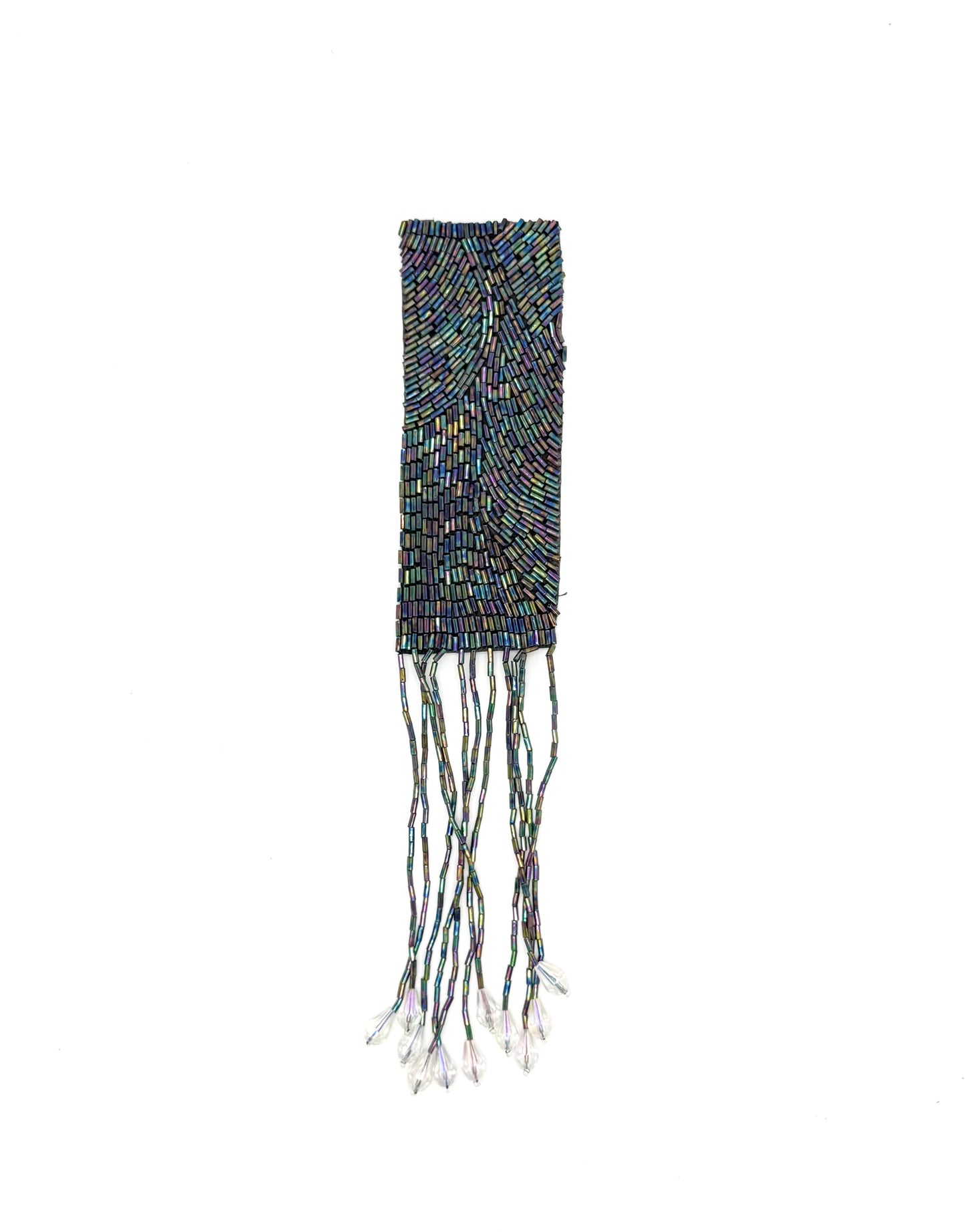 Epaulet - Moonlite Beads - Fringe - Clear Beads 11" x 2"