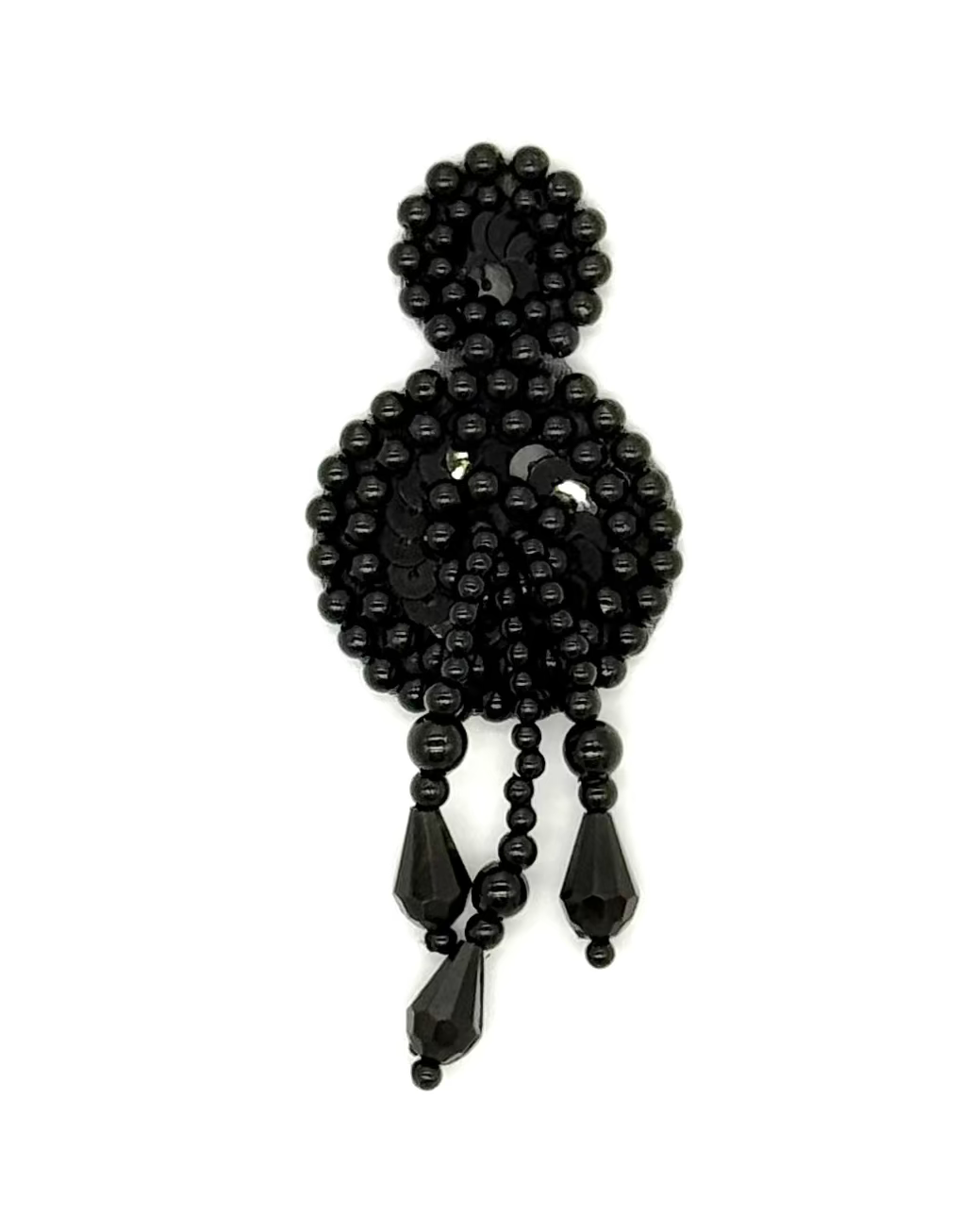 Epaulet - Black Beaded 3" x 1.5"