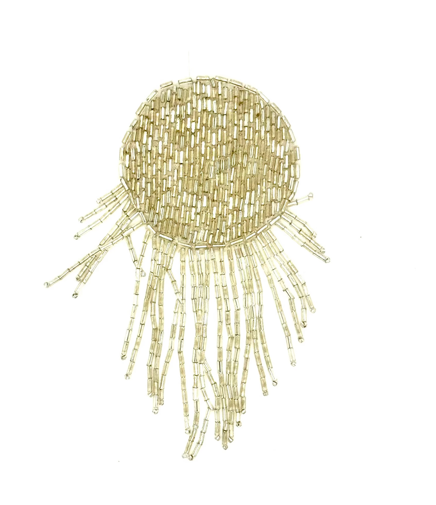 Epaulet - Silver Sequins/Beads 5" x 3"