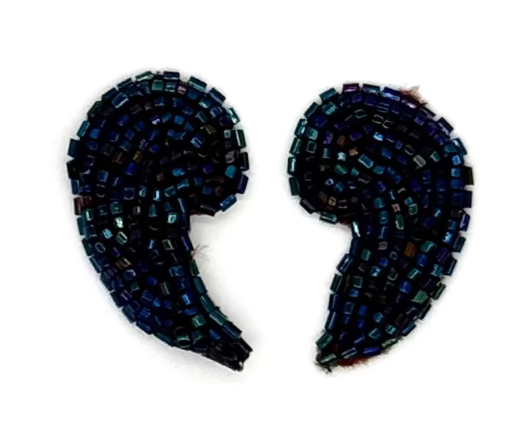Par de motivos de diseño Paisley - Cuentas Moonlight 1.5”x 1”