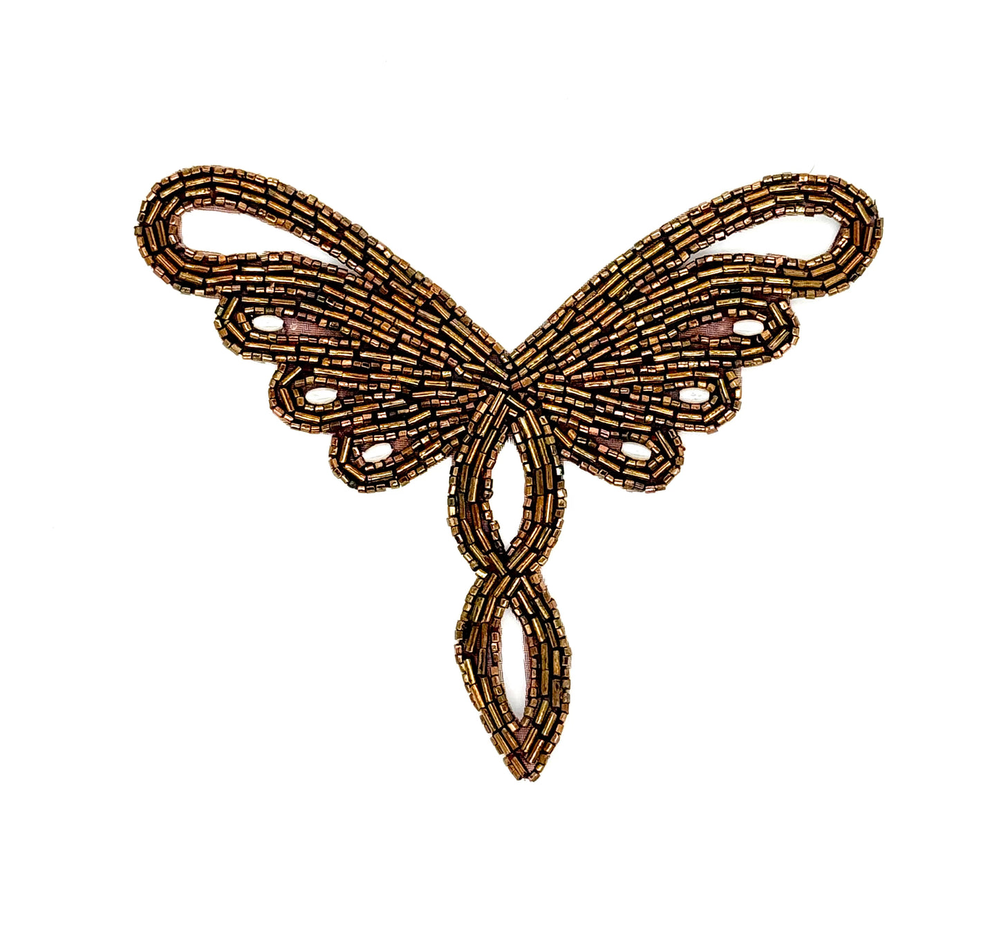 Designer Motif - Bronze/White Beads 5.5”x 5”