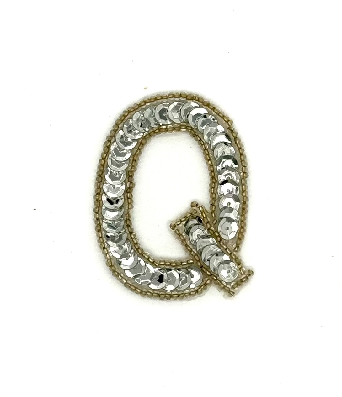 2.5” Letter Q Appliqué - Gold Sequins/Beads