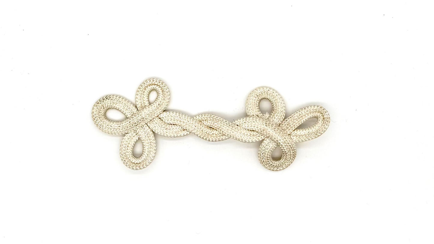 Frog Closure - Braided - Ivory 7”x 2.5”