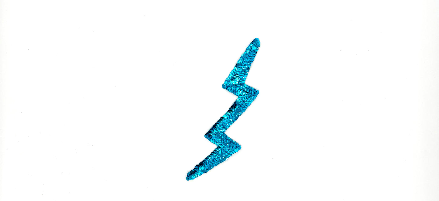 Aplicación de Rayo - Lentejuelas Turquesa 8" x 2"