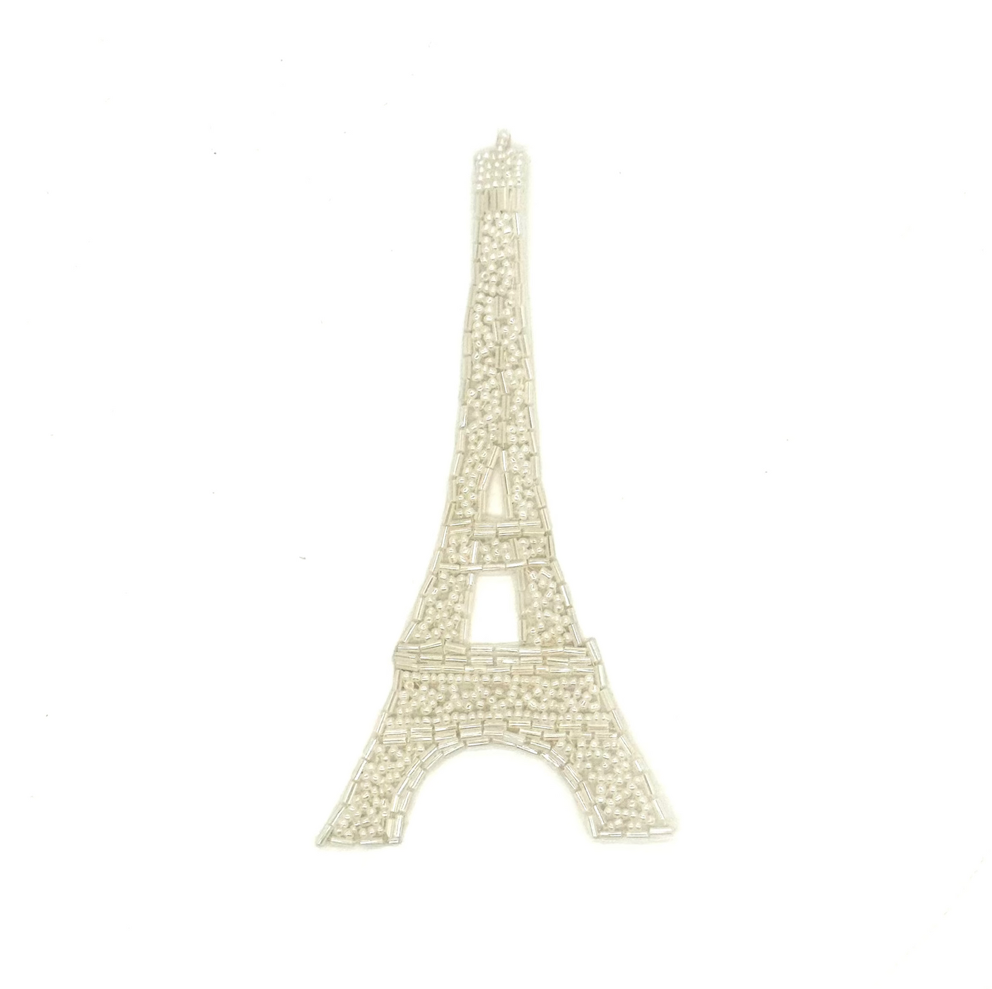 Torre Eiffel con cuentas blancas 6.25" x 3"
