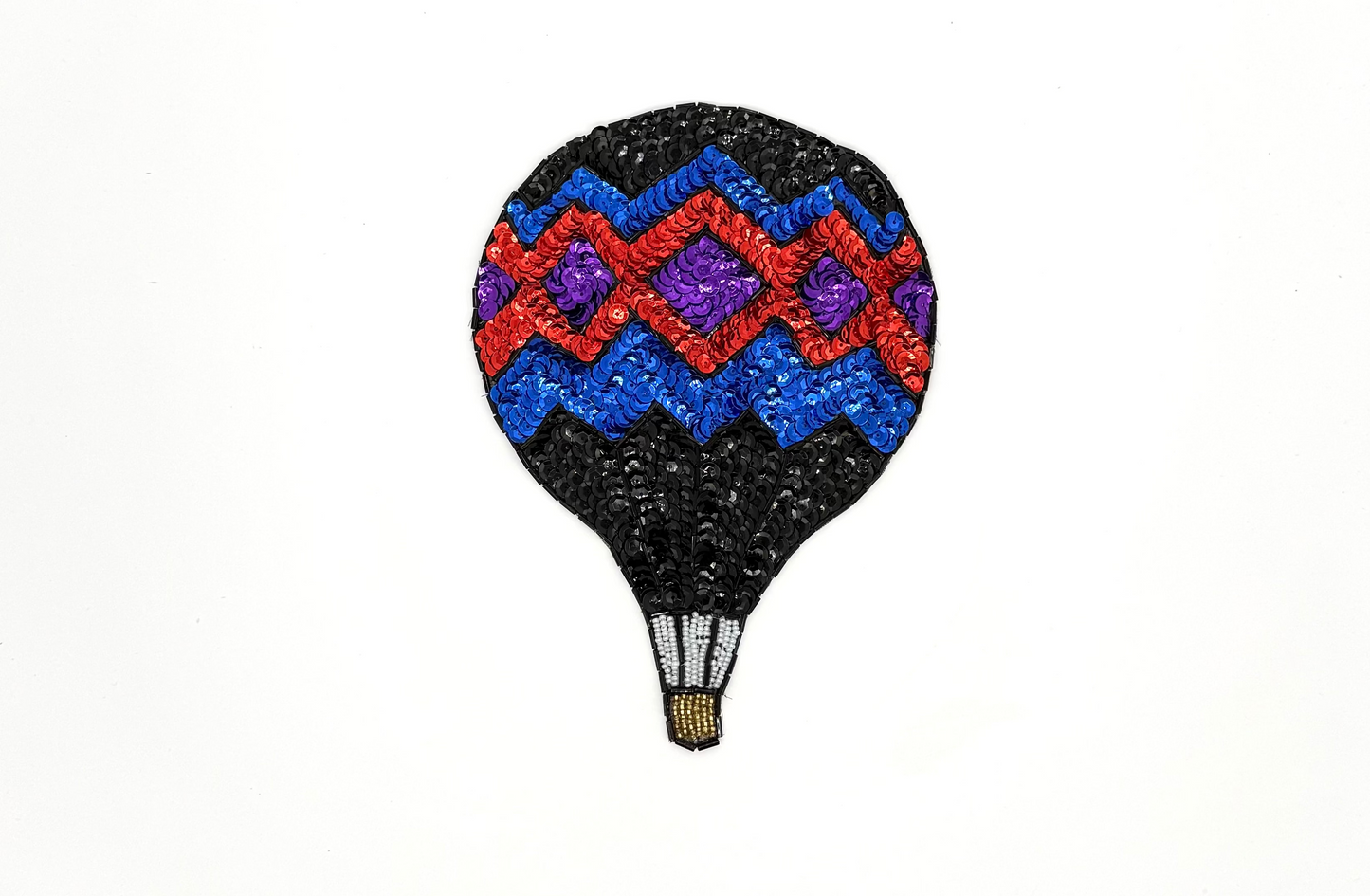 Hot Air Balloon Appliqué -MultiColored Sequins/Beads 8" x 6"