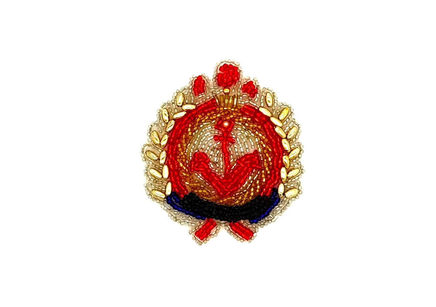 Emblema náutico de ancla - Cuentas multicolor de 3" x 2.5"
