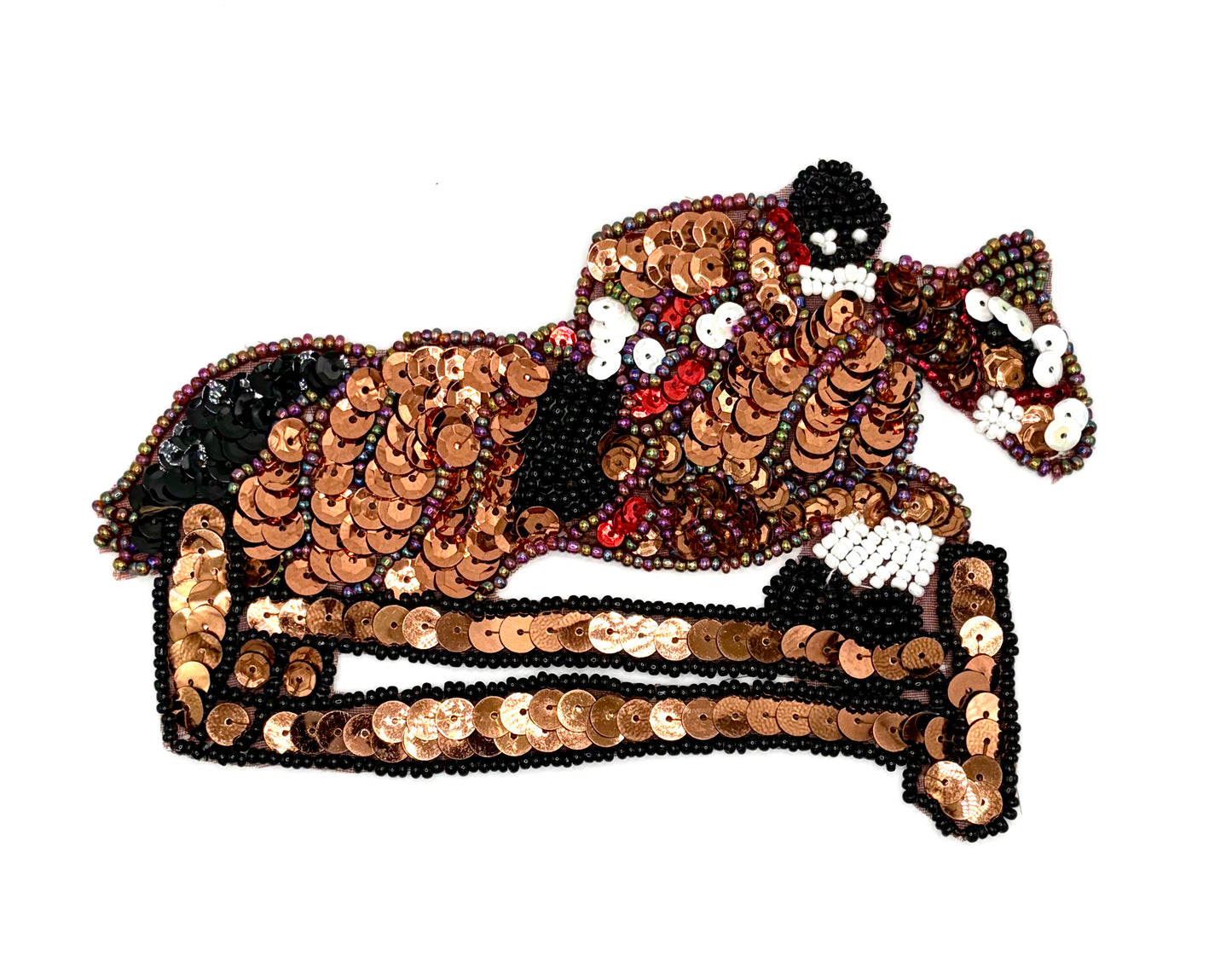 Handmade Horse and Rider Jumping in Competition Applique 12" x 8" or 6" x 4"