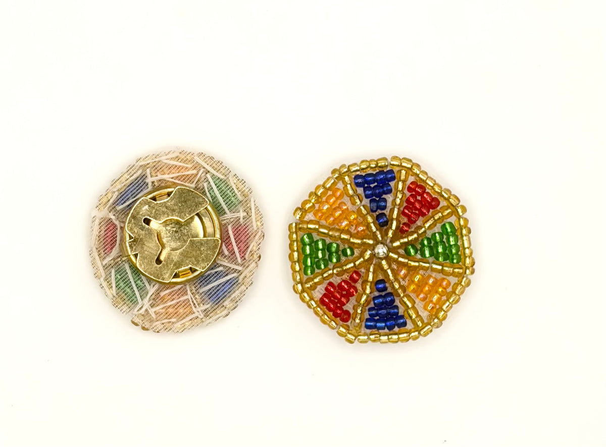 Juego de 10 discos de cuentas multicolores con diseño de motivo de 1,25"