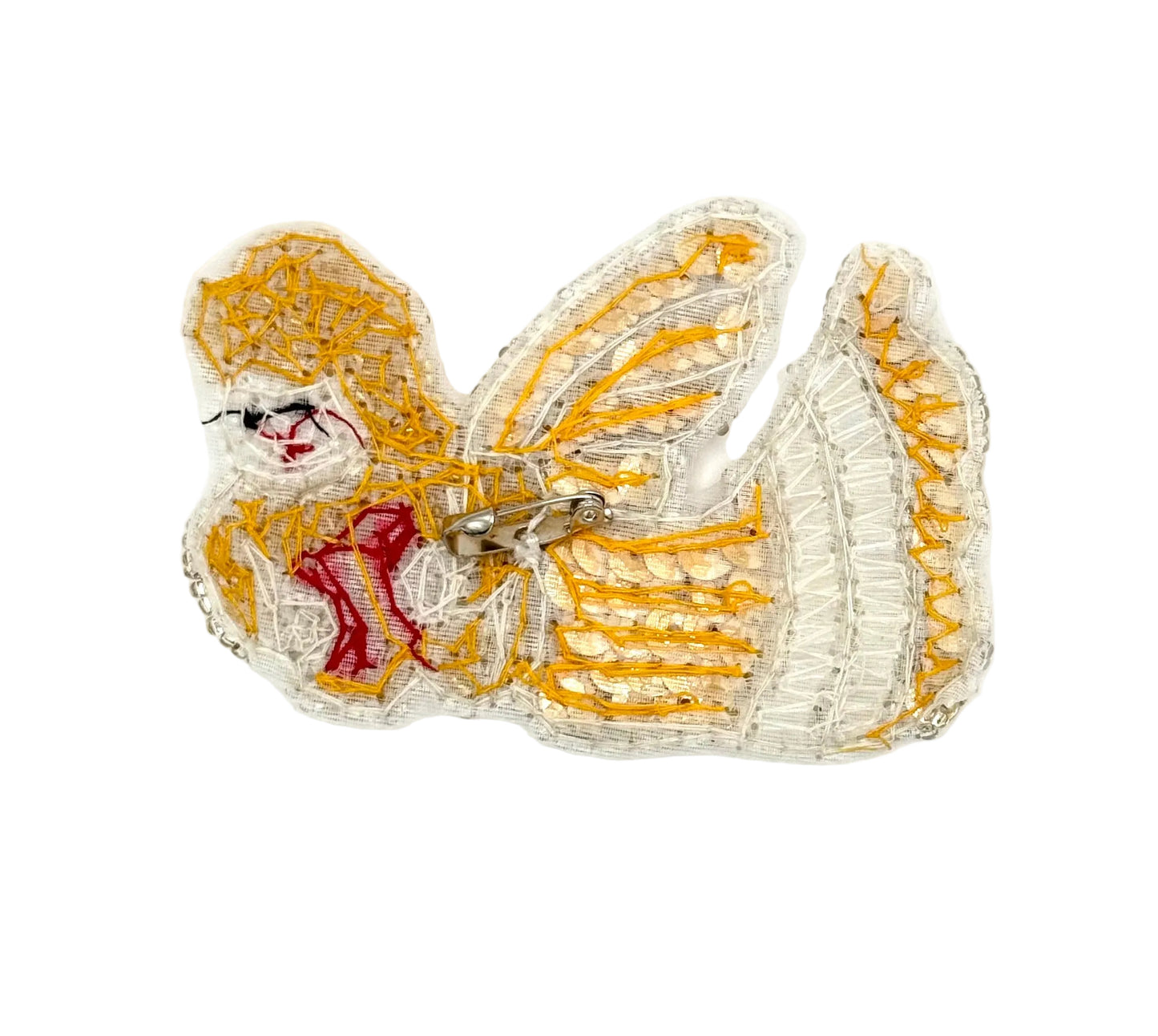Ángel de Navidad con Lentejuelas Doradas y Cuentas 10,16 cm x 5,72 cm