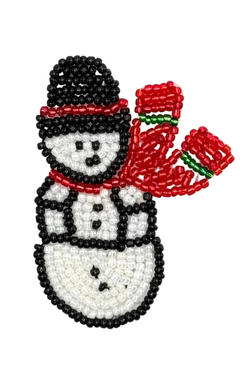 Muñeco de Nieve Todo Abalorios con Bufanda 2.5" x 1.5"