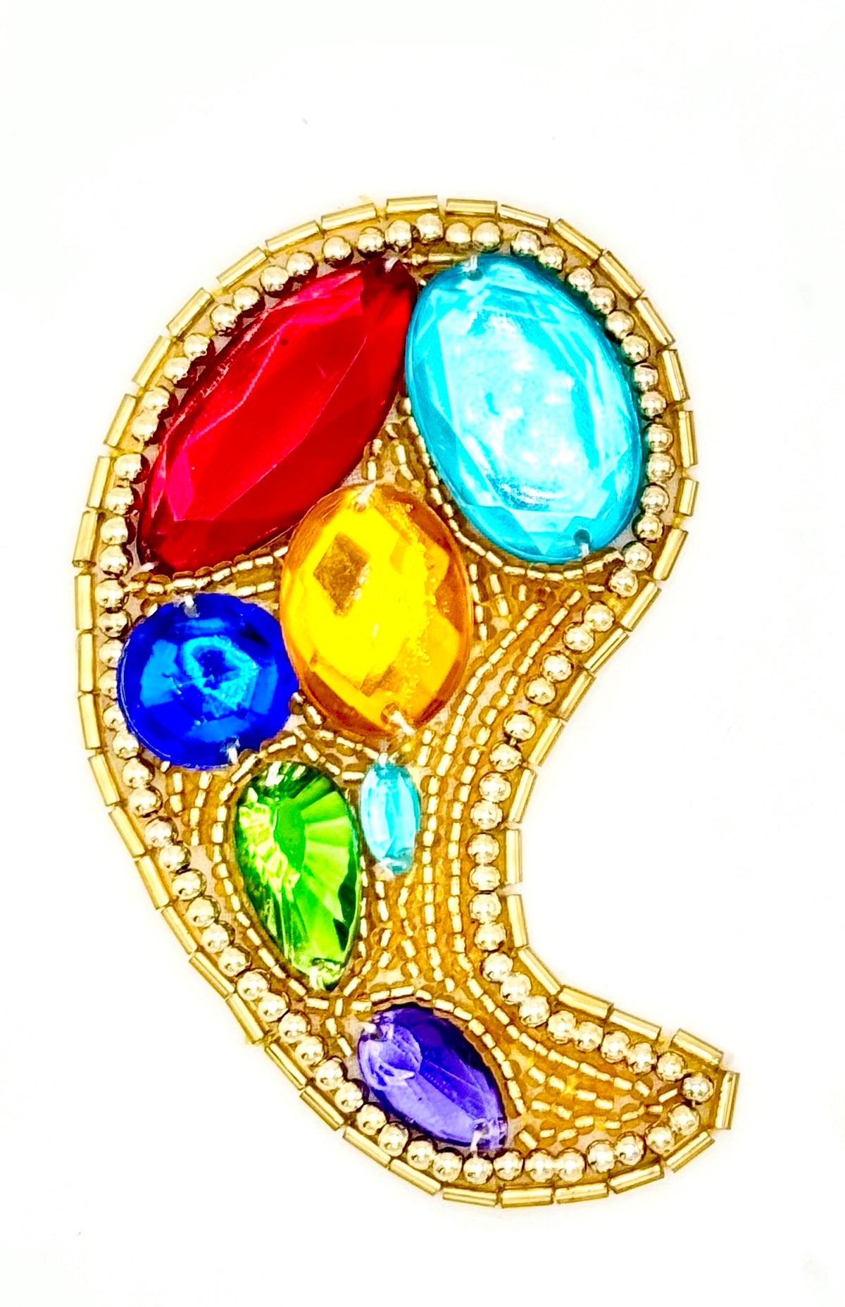 Diseño Cachemir Piedras Multicolor 3.5" x 2"