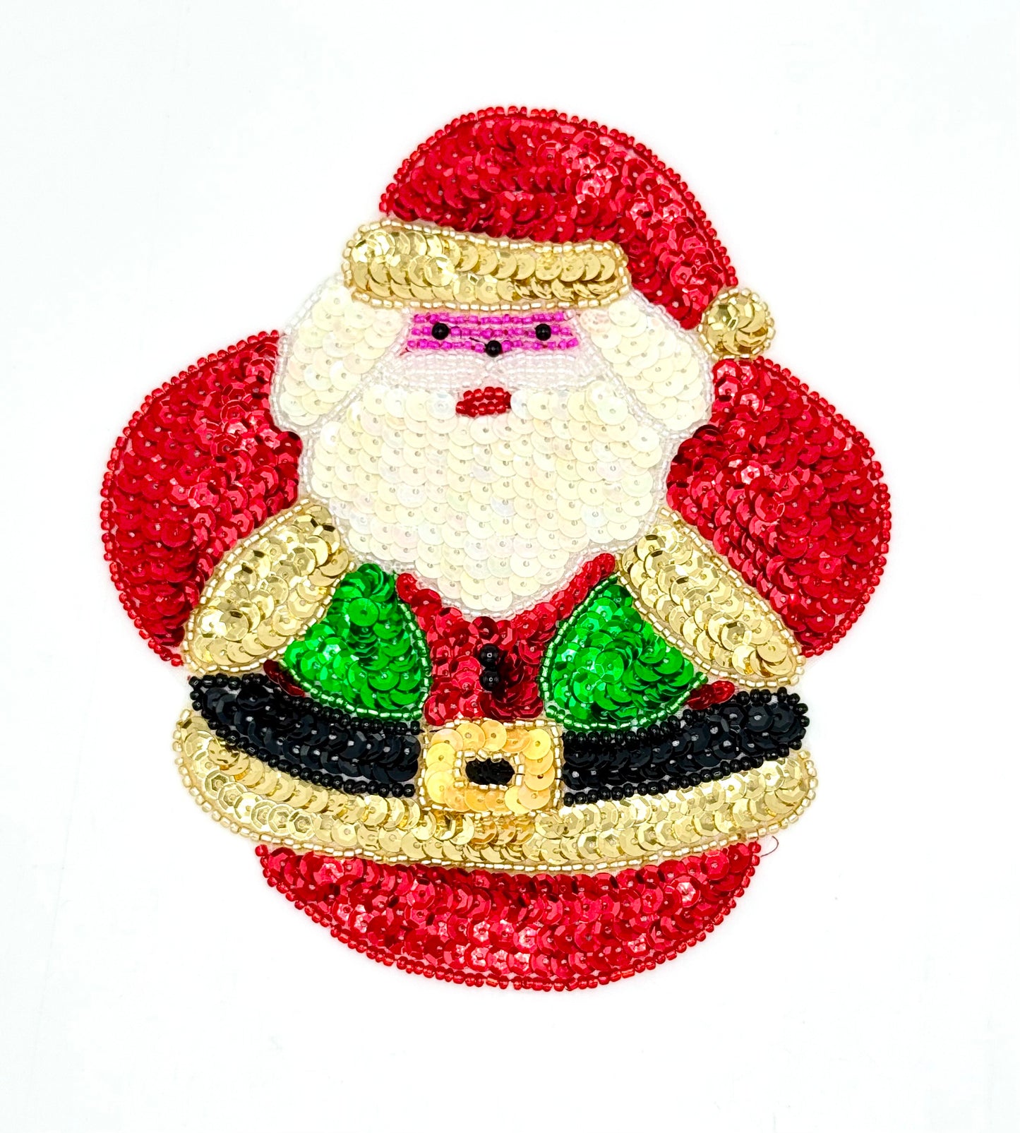 Santa with Colorful Sequins and Beads - 5.75" x 5.25"