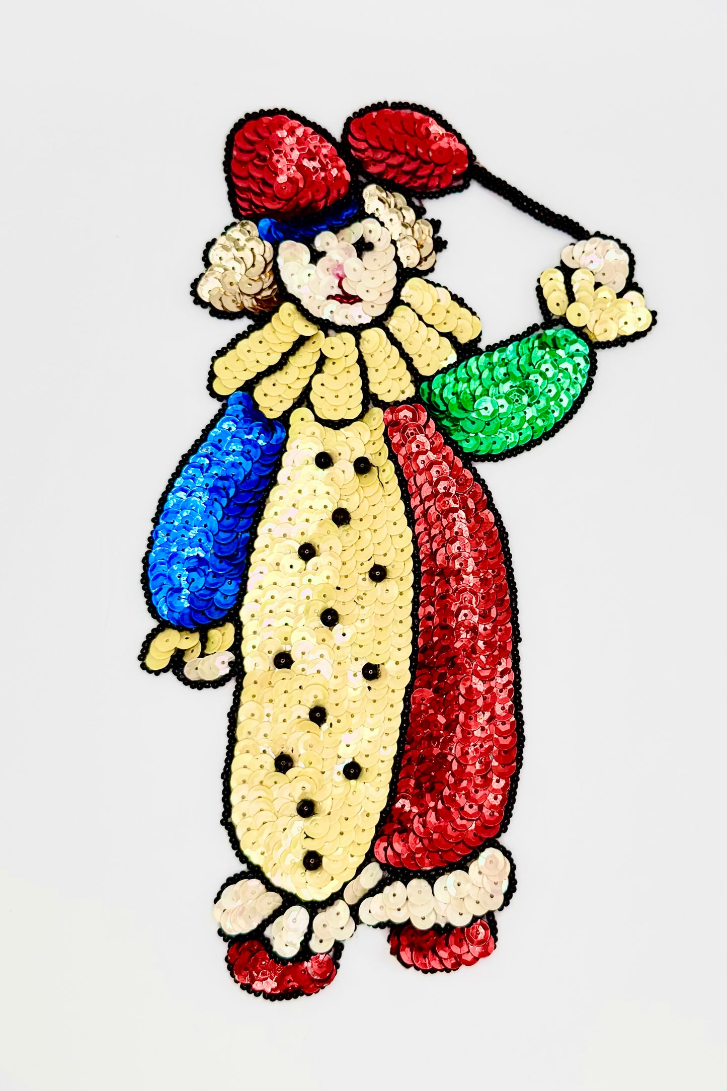 Payaso y Globos Vintage con Lentejuelas y Cuentas Multicolor 23.5 cm x 14 cm