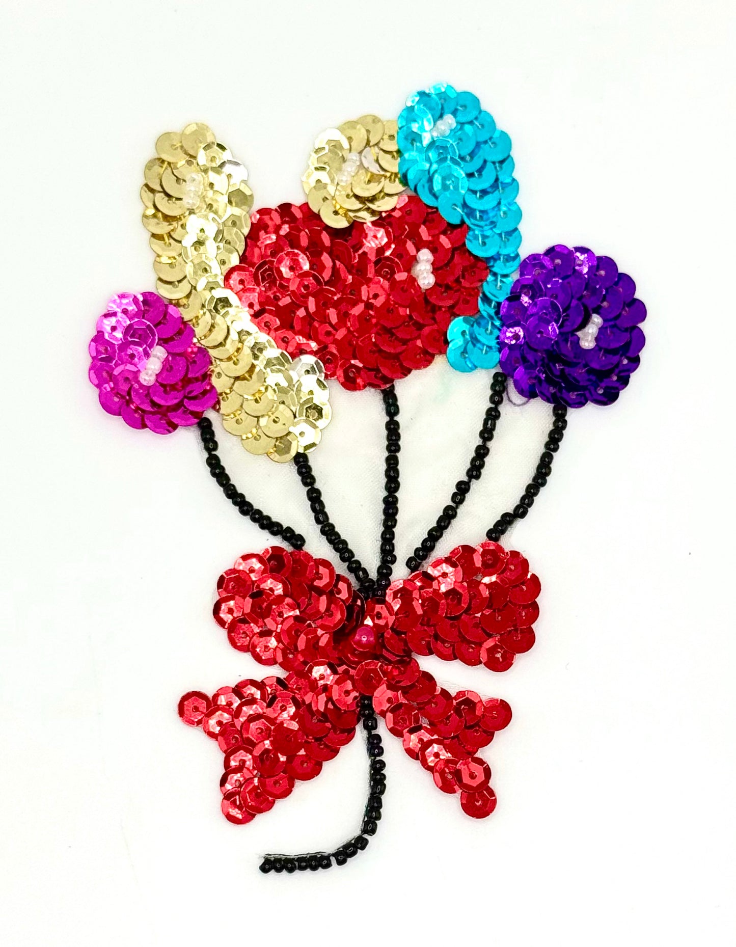Globos con lentejuelas y cuentas multicolores 4.75" x 3.25"