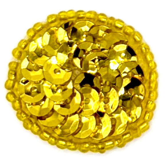 Dot Appliqué - Bright Gold Cup Sequins - Glass Beads - Choice of Sizes 1" or 1.5"