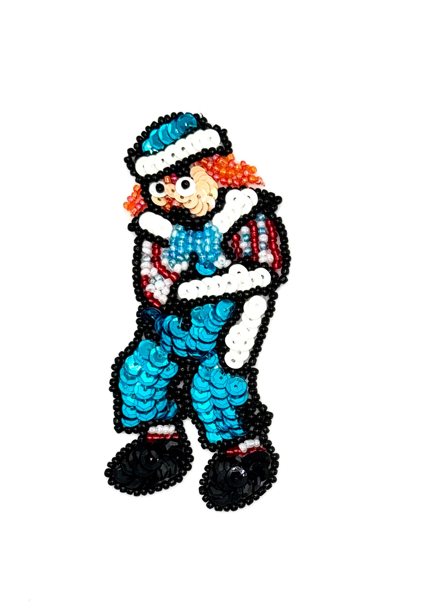 Clown Boy - Multicolored Sequins and Beads 4" x 1.75"