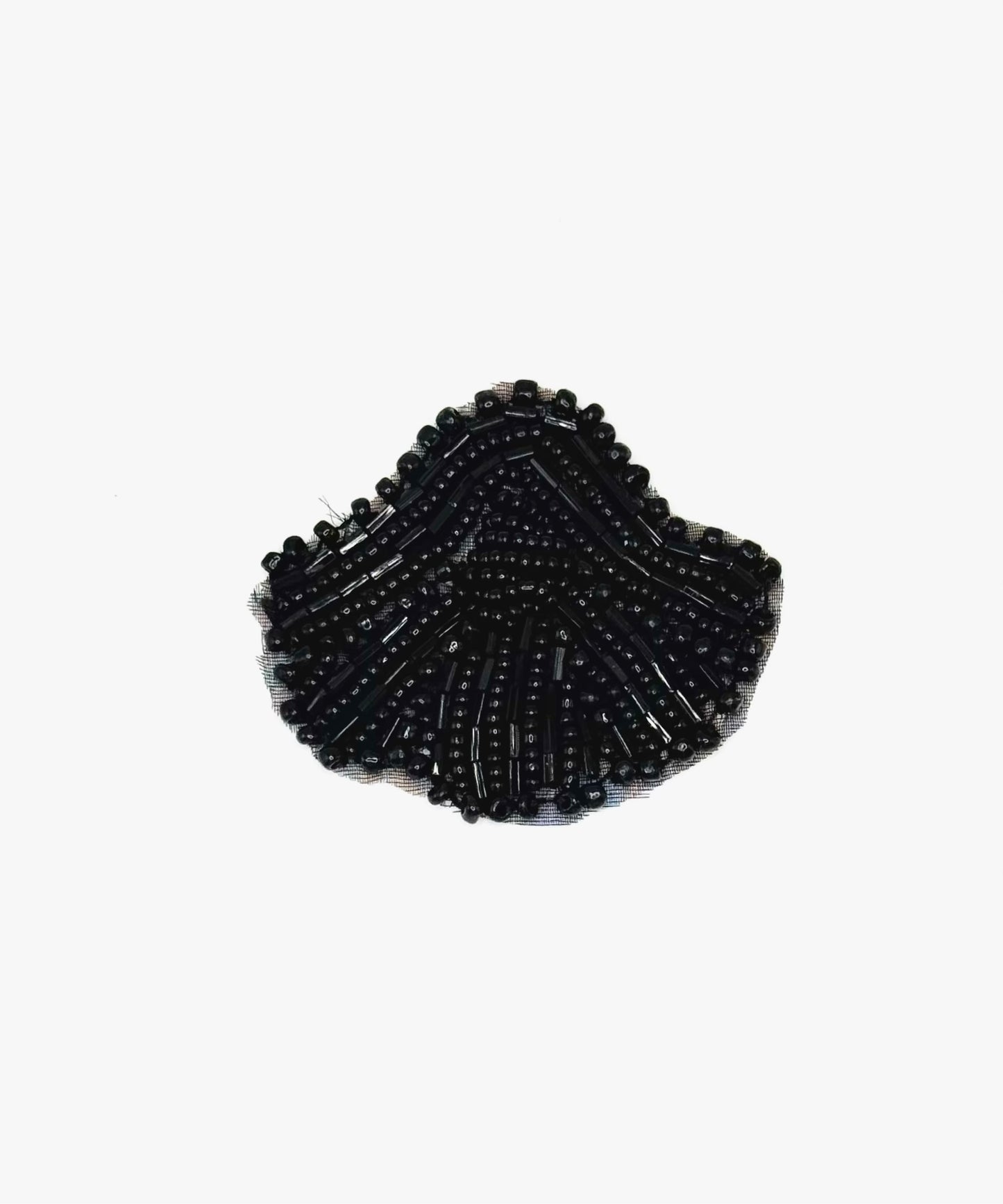 Seashell Appliqué - Black Beads 2.5" x 2"