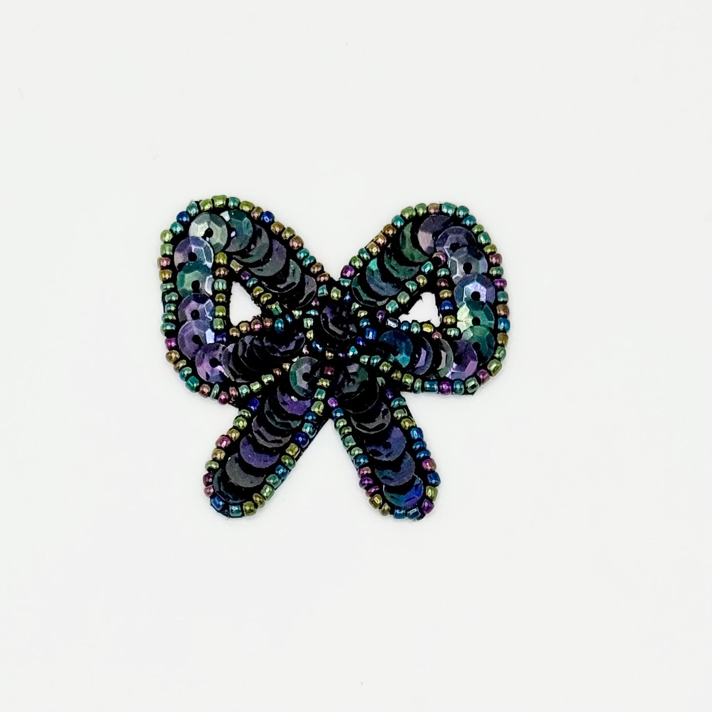 Bow - Moonlight Sequins and Glass Beads 1.75" X 1.75"