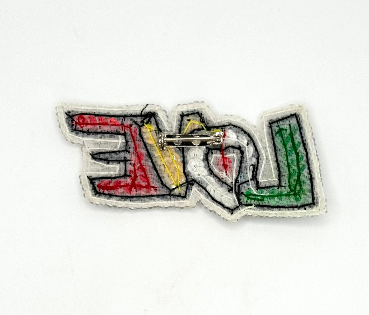 La palabra AMOR - Aplique de lentejuelas y cuentas - 3.75" x 1.75"