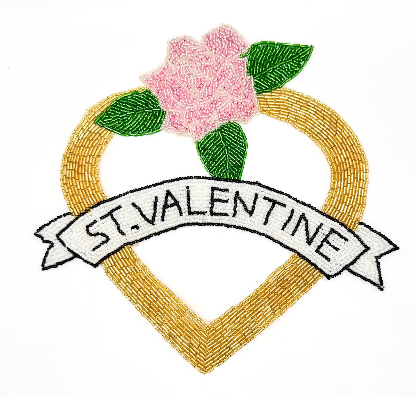 Aplique DE SAN VALENTÍN - Cuentas de vidrio 8.75" x 8.5"