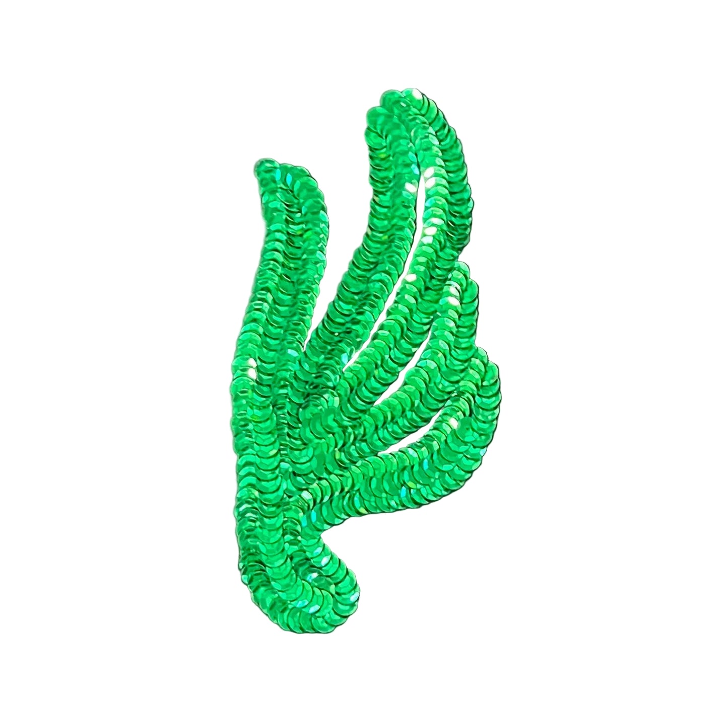 Par de hojas y dos hojas sencillas en verde hechas con lentejuelas 6" x 4"