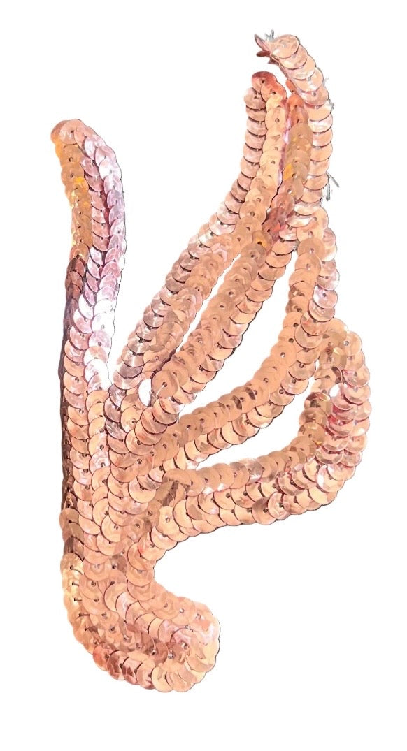 Leaf Pair with Choice of Pink Sequins* 6" x 3"