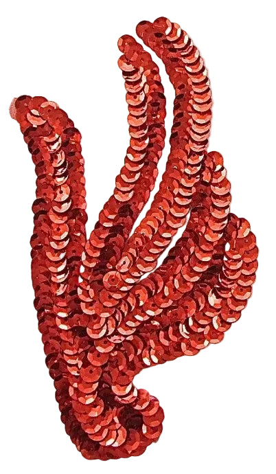 Leaf Pair - Red Sequins 5.75” x 3"
