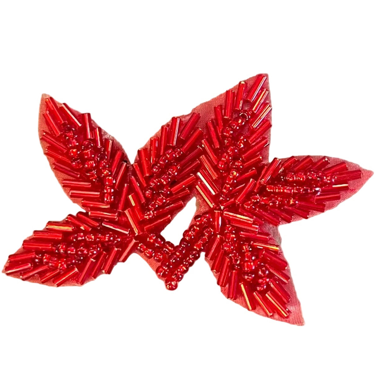 Hoja con cuentas rojas 3.5"