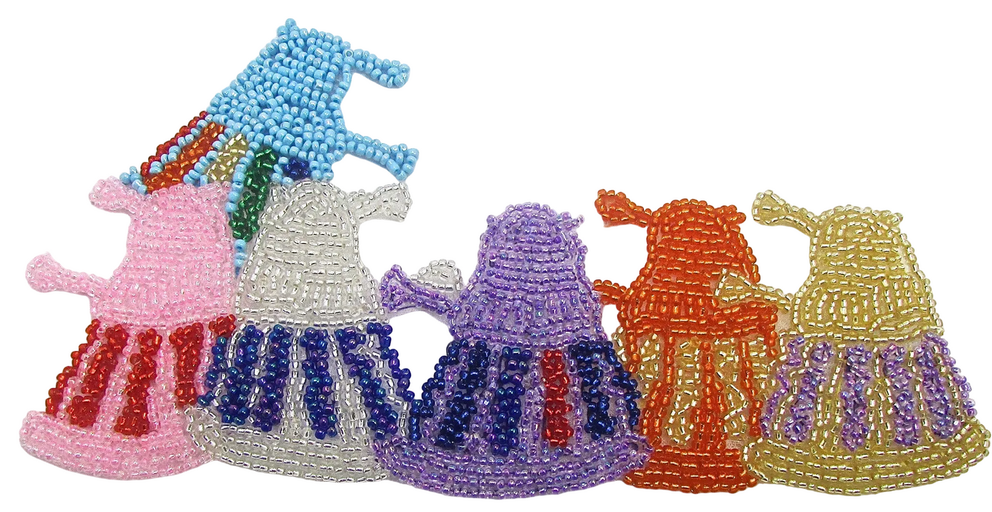 Robots with Multi-Colored Beads 7.5”x 4”