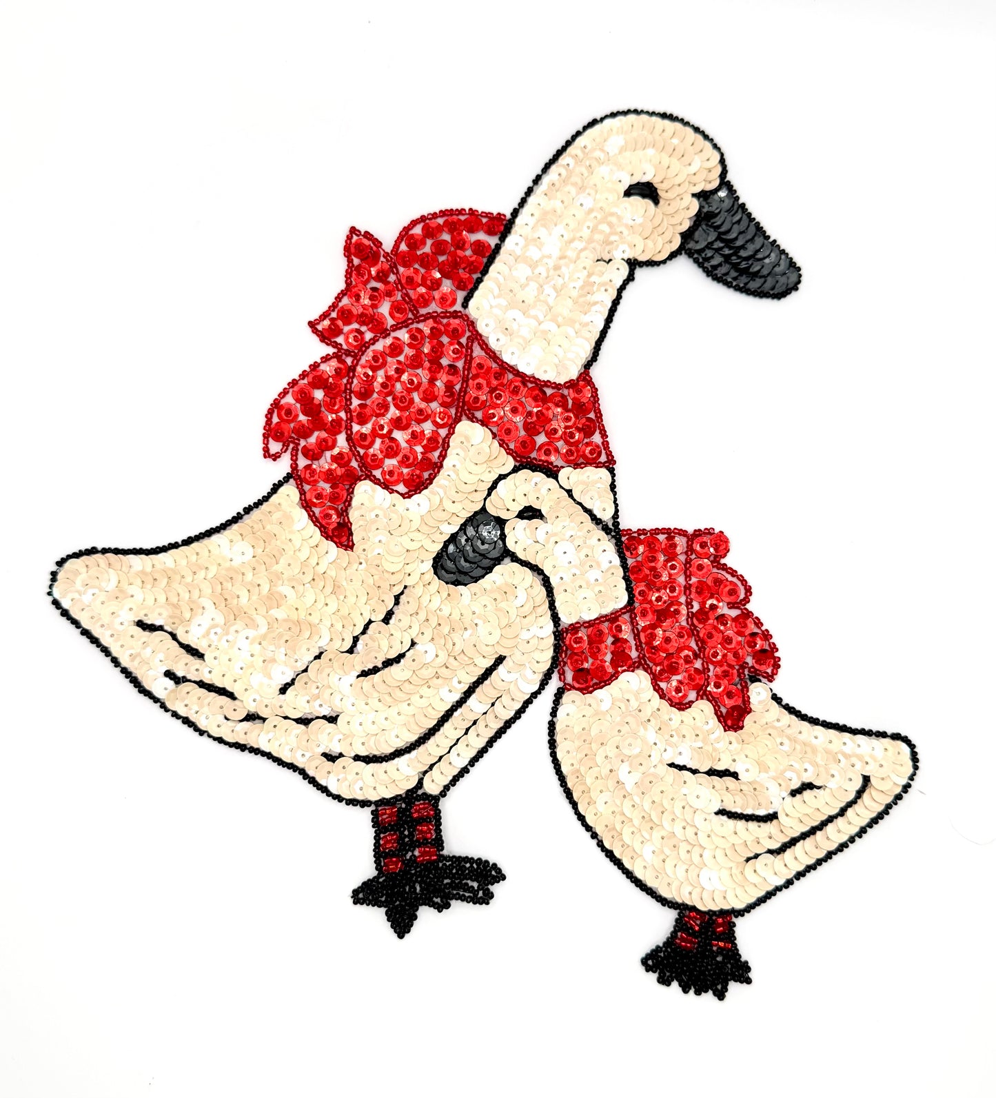 Sequin Mother Goose with Baby - Sequins and Beads - 10" x 10.5"
