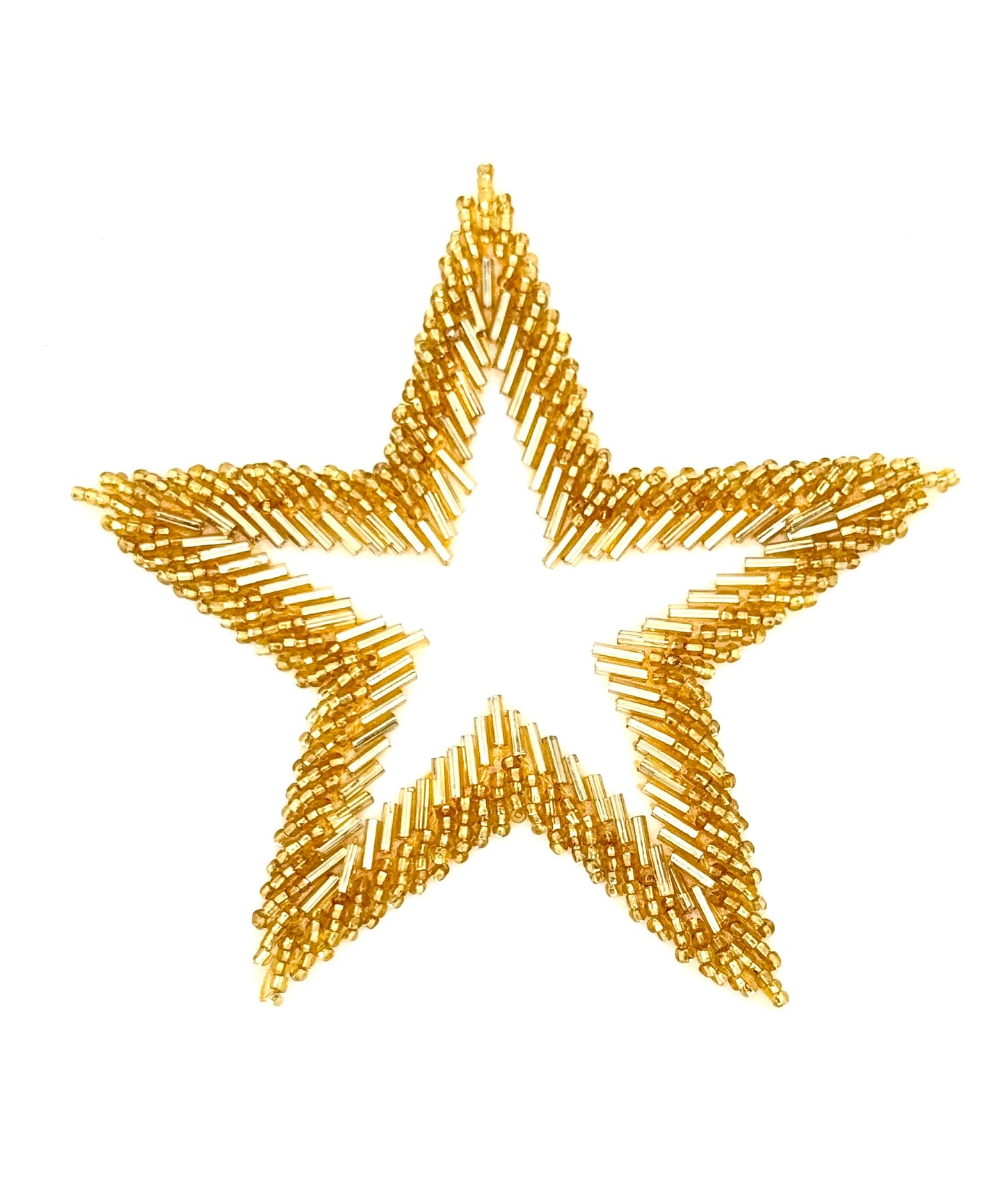 Gold Beaded Star with Center Cut Out 5"