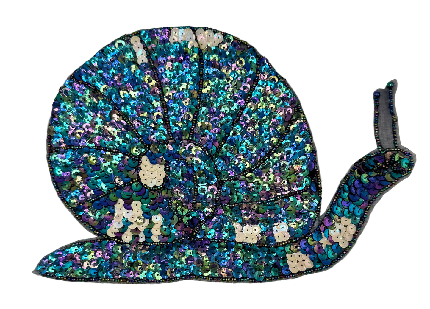 Snail with Moonlite Sequins and Beads 9.25" x 6.5"