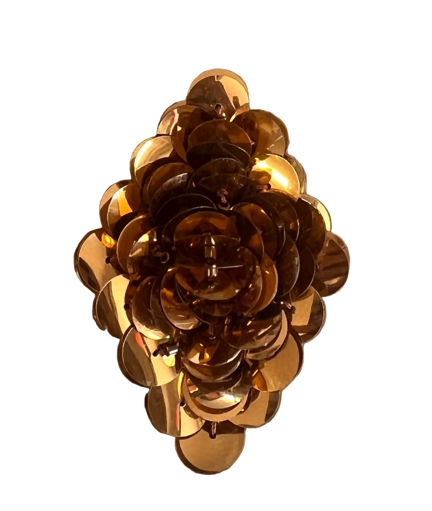 Flower - Diamond Shaped - Bronze Gold Sequins 2.5" X 1.75”