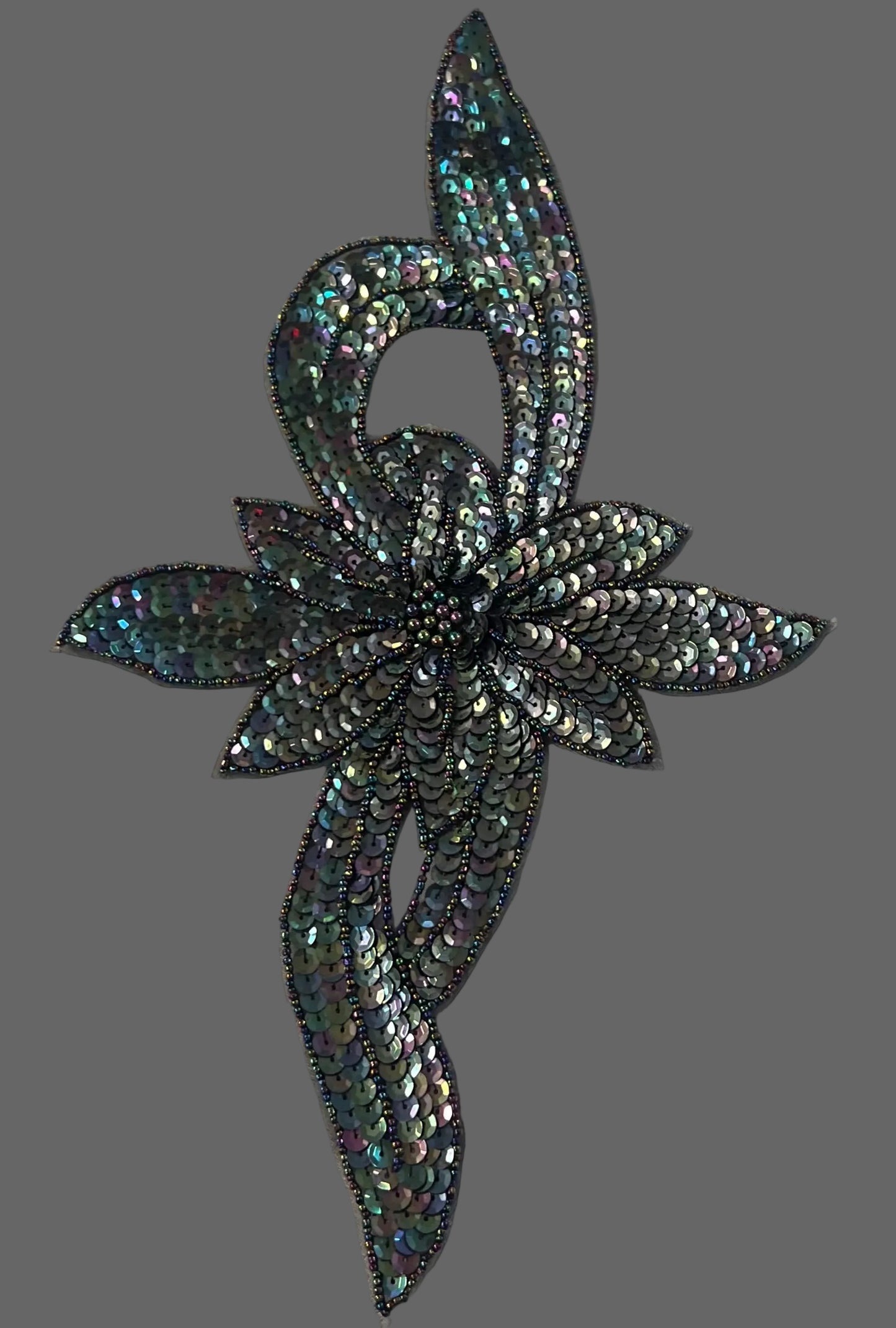 Flower with Moonlite Sequins and Beads 12.5" x 7.5"