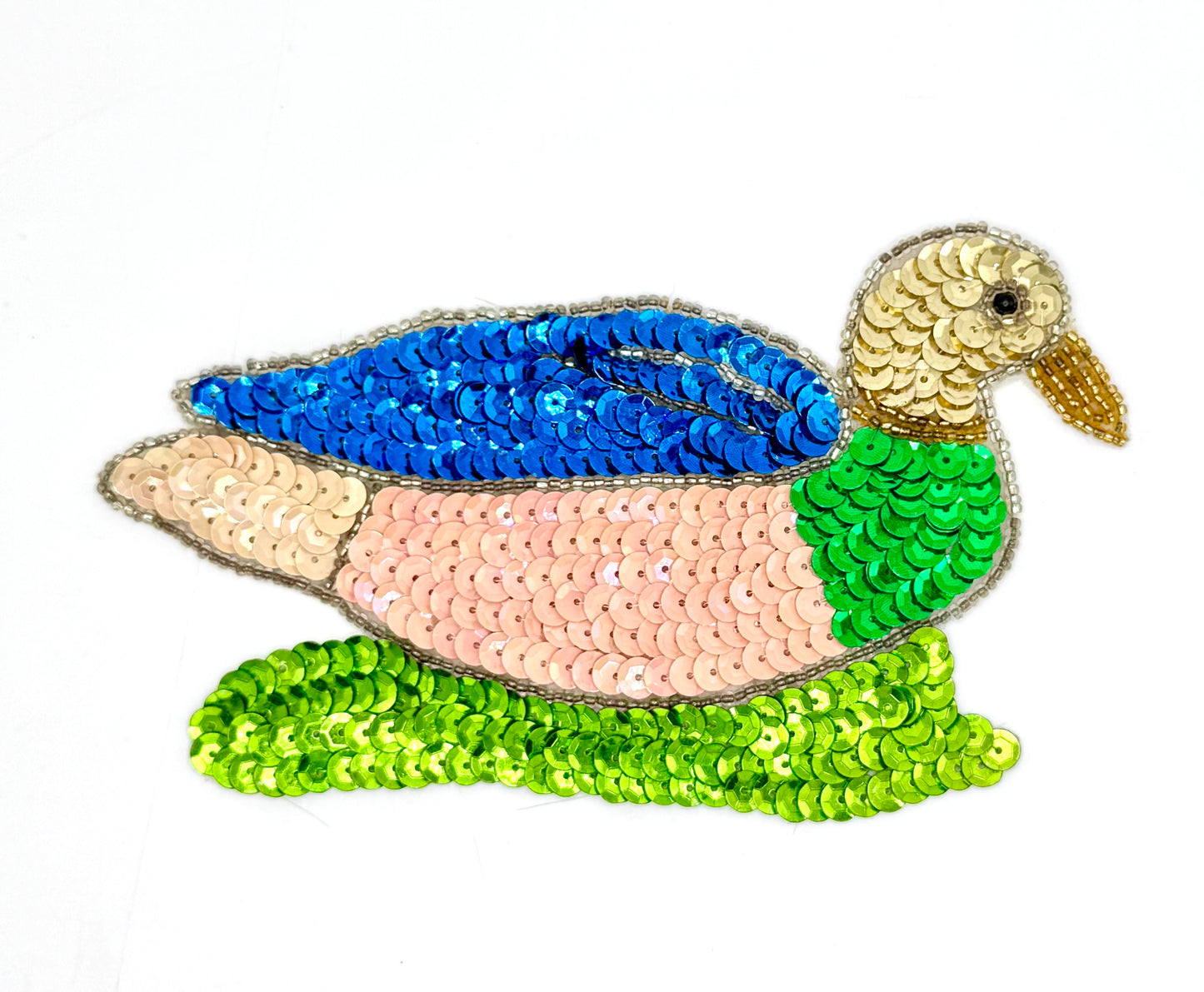Pato vintage - Lentejuelas y abalorios 7.25" x 3.5"