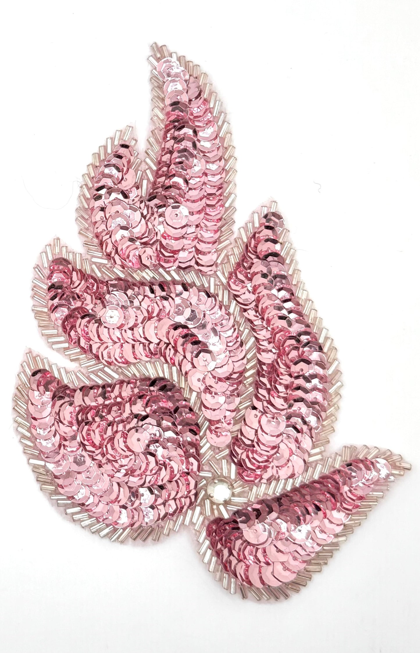 Hoja - Elección de Par o Individuales - Lentejuelas Rosas - Cuentas 6" x 4.25"