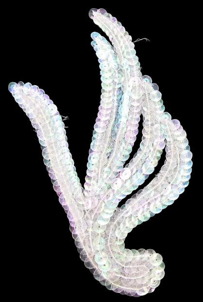 Par de Hojas - Lentejuelas Iridiscentes 14.6 cm x 6.98 cm