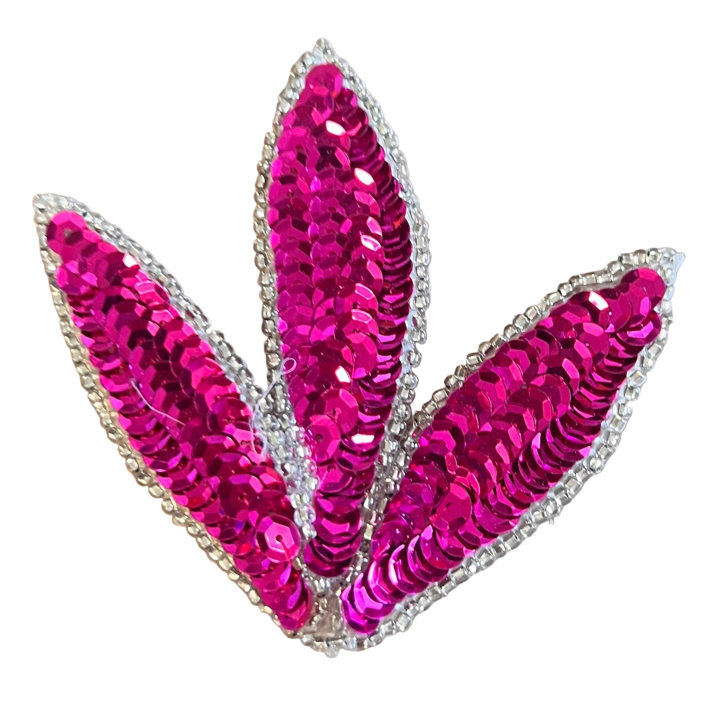 Elección de Color Triple Hoja con Lentejuelas y Cuentas Plateadas 3" x 2"
