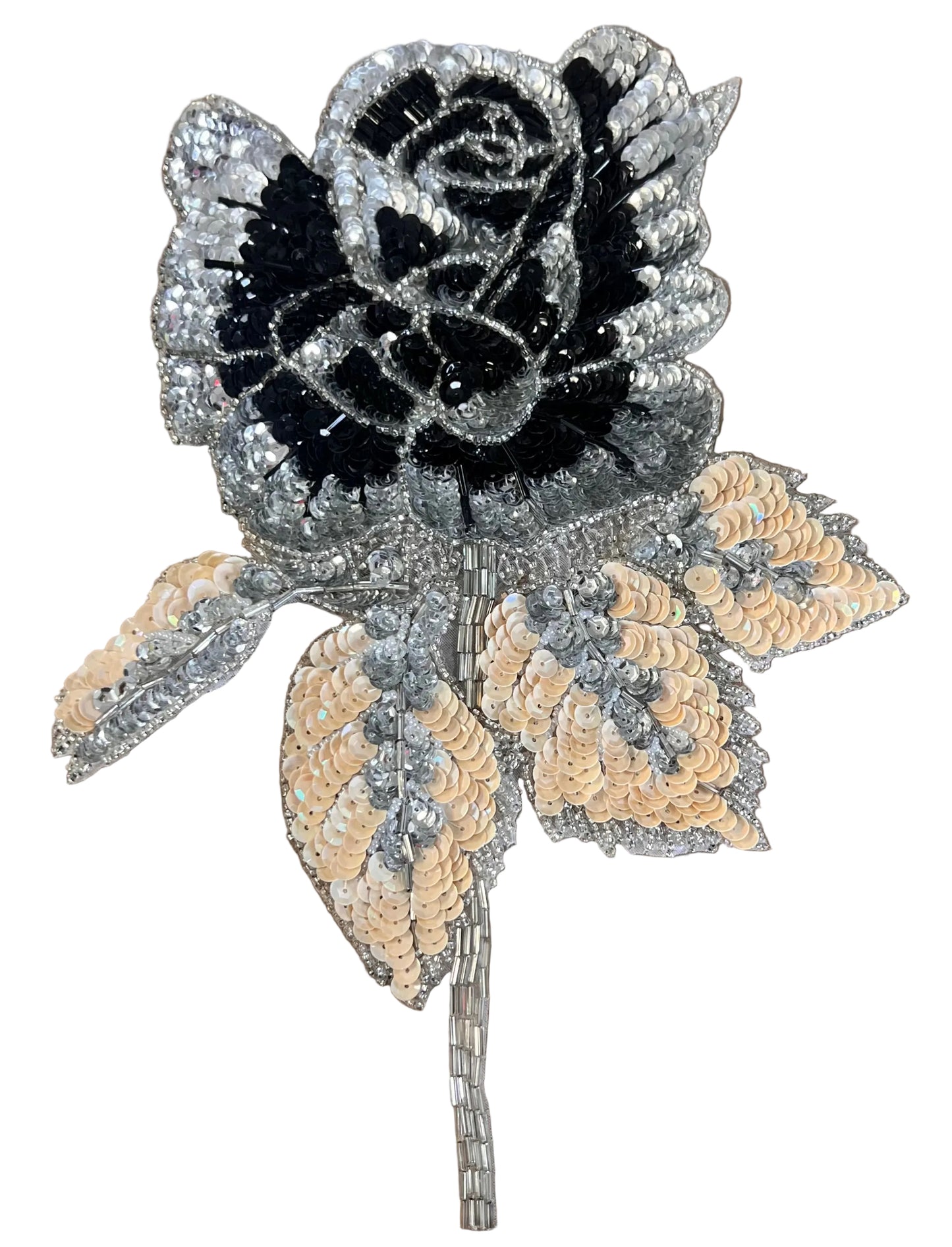 Flor negra y beige de 10.5" x 8"