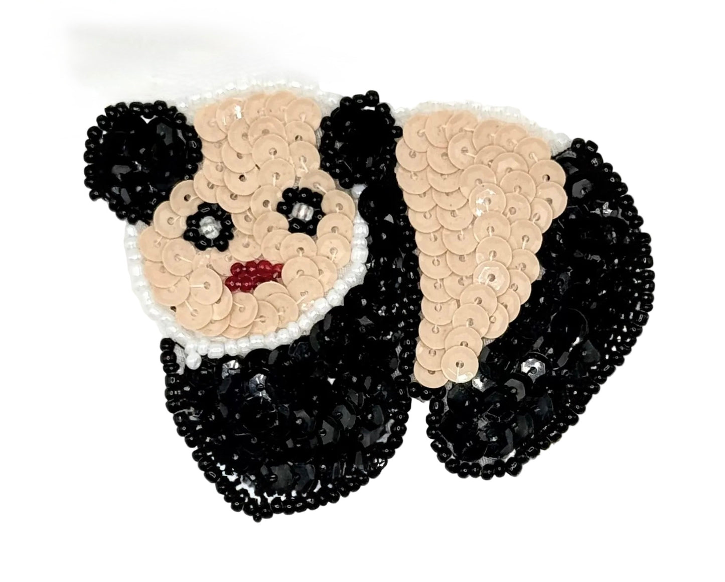 Panda Bear with Black and Off-White Sequins 3” x 2.5”
