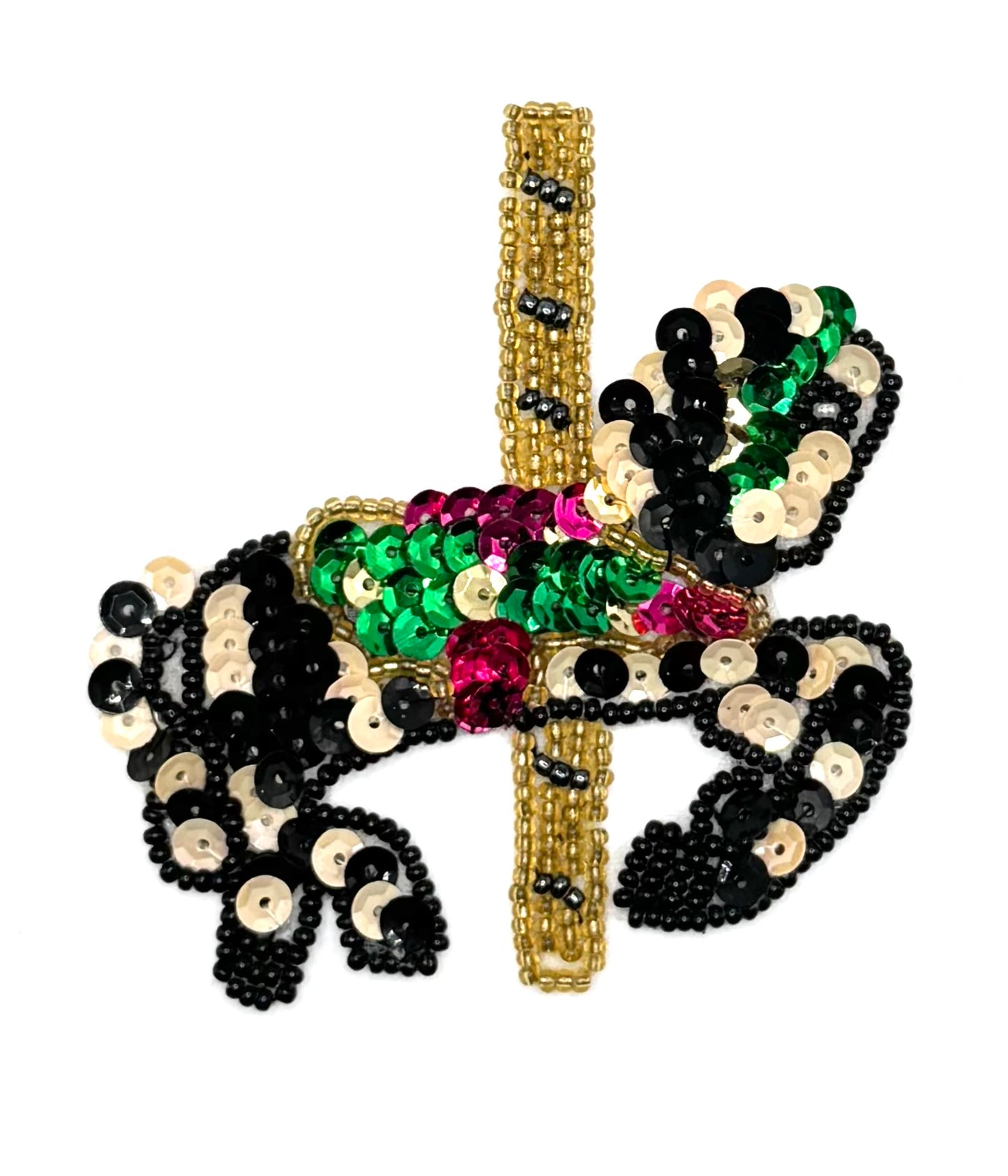 Carousel Zebra - Multicolored Sequins and Beads - 3.5"x3"