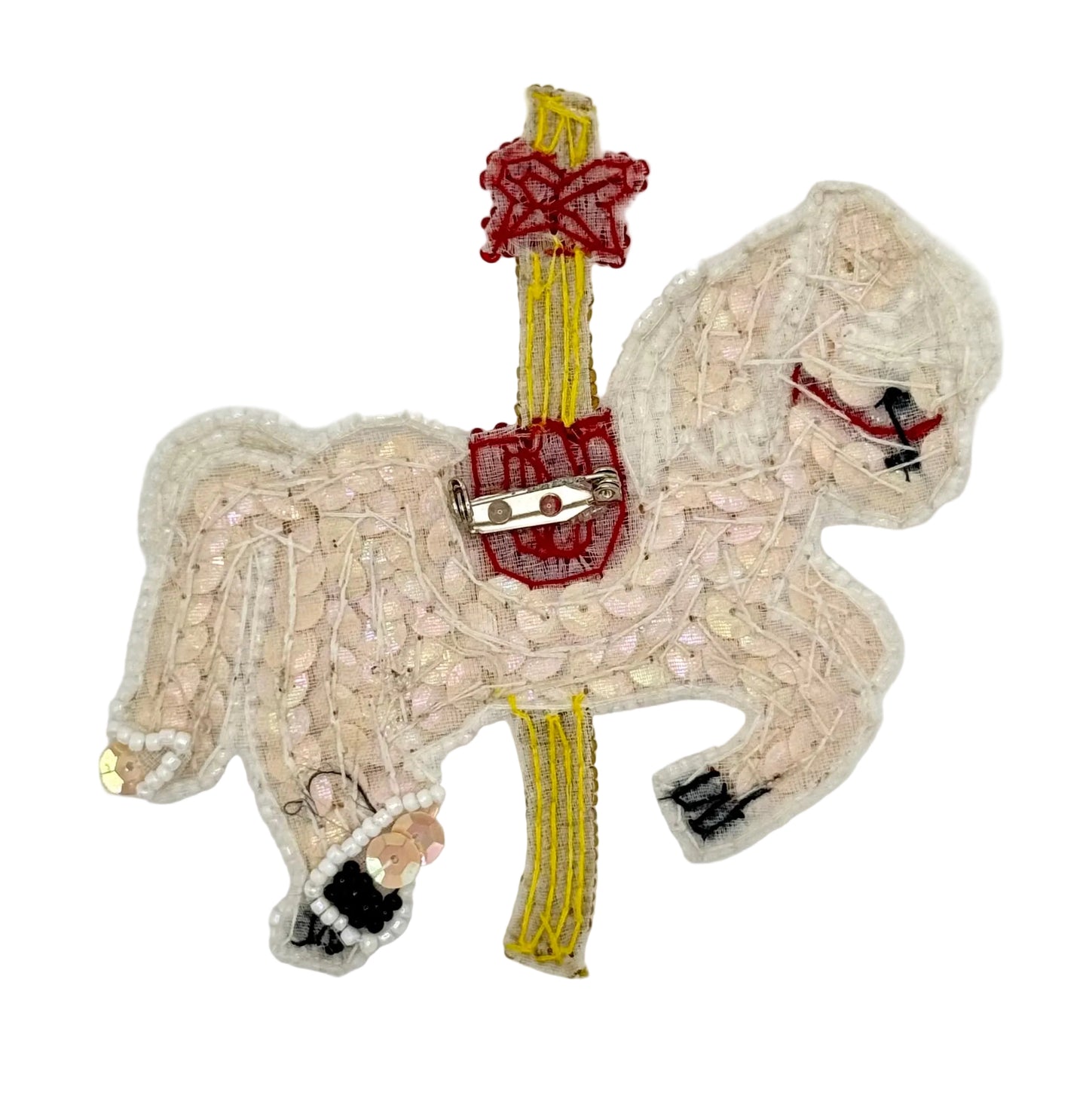 Carousel Horse with Multicolored Sequins and Beads 4.5" x 4"